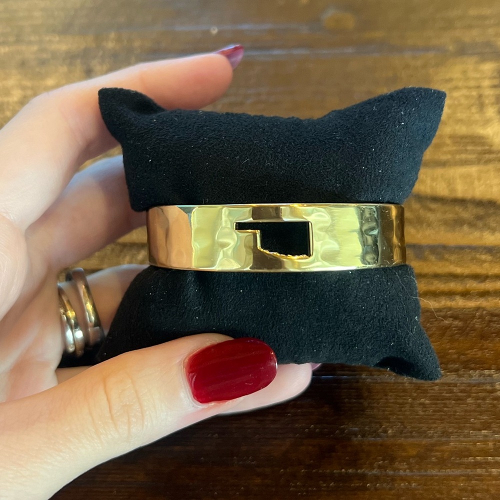 Rustic Cuff Gold “Oklahoma” Hammered Cuff Bracelet